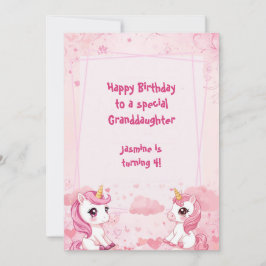 Cute Roze Eenhoorn een magische Verjaardag Kaart