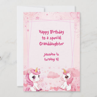 Cute Roze Eenhoorn een magische Verjaardag Kaart