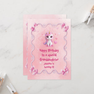 Cute Roze Eenhoorn Magische Verjaardagskaart Kaart