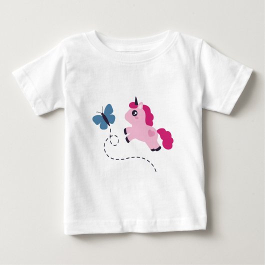 Cute Roze Eenhoorn met een Vlinder (Voorkant)