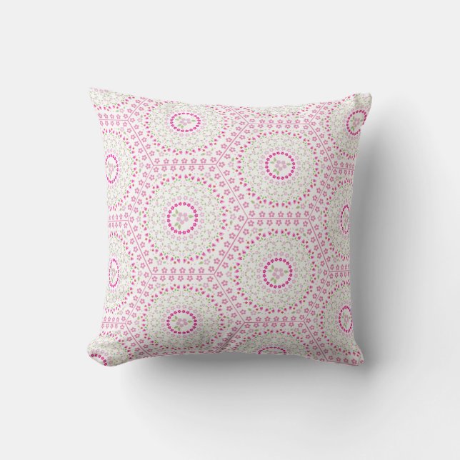 Cute roze Eenvoudig Geometric Whimsical Patroon Kussen (Voorkant)