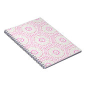 Cute roze Eenvoudig Geometric Whimsical Patroon Notitieboek (Rechterzijde)