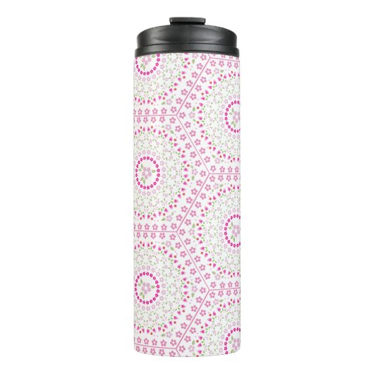 Cute roze Eenvoudig Geometric Whimsical Patroon Thermosbeker (Voorkant)