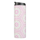 Cute roze Eenvoudig Geometric Whimsical Patroon Thermosbeker (Geroteerd rechts)