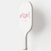 Cute Roze Eenvoudig Script Hart Moeder Opgericht E Pickleball Paddle (Links)