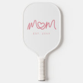 Cute Roze Eenvoudig Script Hart Moeder Opgericht E Pickleball Paddle (Voorkant)