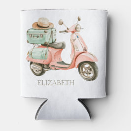 Cute Roze en Aqua Kustscooter Blikjeskoeler