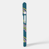 Cute roze en Blauwgroen groen regenboogpatroon Case-Mate iPhone Case (Achterkant / Links)