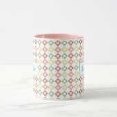 Cute roze en Blue Abstract Geometric Pattern Girl Mok (Midden)
