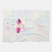 Cute roze en Blue Flamingos Theedoek (Horizontaal)