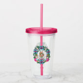 Cute roze en Blue Kerstmis Nutcracker Wreater Acryl Drinkbeker (Voorkant)
