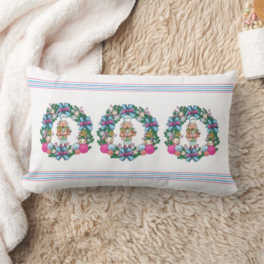 Cute roze en Blue Kerstmis Nutcracker Wreater Kussen (Deken)