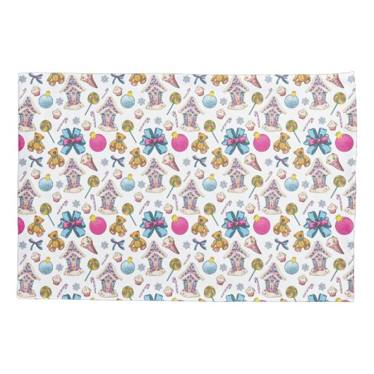 Cute roze en Blue Kerstmis Nutcracker Wreater Kussensloop (Achterkant-Links)