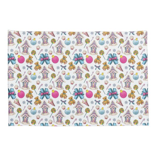 Cute roze en Blue Kerstmis Nutcracker Wreater Kussensloop (Achterkant-Rechts)