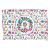 Cute roze en Blue Kerstmis Nutcracker Wreater Kussensloop (Voorkant-Links)