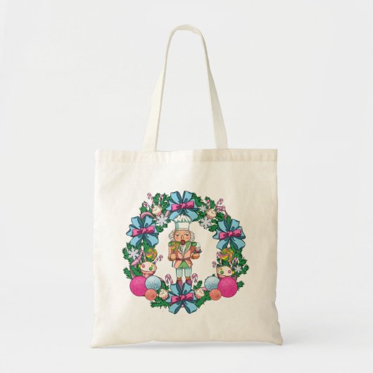Cute roze en Blue Kerstmis Nutcracker Wreater Tote Bag (Voorkant)