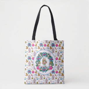 Cute roze en Blue Kerstmis Nutcracker Wreater Tote Bag