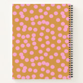 Cute roze en bruine Abstracte Stippen, speciaal ge Notitieboek (Achterkant)