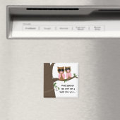 Cute Roze en bruine Eigenaars met Gezegde Magneet (Insitu (Vaatwasser))