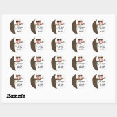 Cute Roze en bruine Eigenaars met Gezegde Ronde Sticker (Vel)