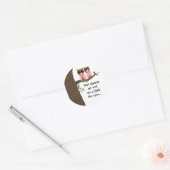 Cute Roze en bruine Eigenaars met Gezegde Ronde Sticker (Envelop)