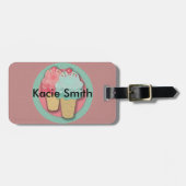 Cute roze en Green Ice Cone Bagagelabel (Voorkant horizontaal)