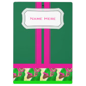 Cute roze en Green illustratie Klembord (Achterkant)