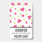 Cute roze en Green Tumbling Hearts Pattern Badge (Achterkant)