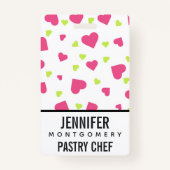 Cute roze en Green Tumbling Hearts Pattern Badge (Voorkant)