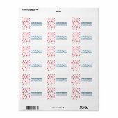Cute roze en Green Tumbling Hearts Pattern Etiket (Full Sheet)