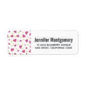 Cute roze en Green Tumbling Hearts Pattern Etiket (Voorkant)
