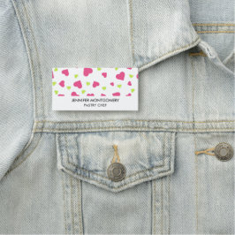 Cute roze en Green Tumbling Hearts Pattern Naamplaatje