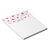 Cute roze en Green Tumbling Hearts Pattern Notitieblok (Schuin)