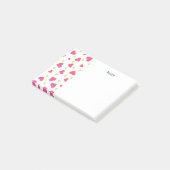 Cute roze en Green Tumbling Hearts Pattern Post-it® Notes (Schuin)