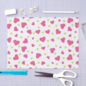 Cute roze en Green Tumbling Hearts Pattern Tissuepapier (Craft)