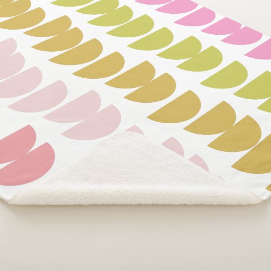 Cute roze en Limoen Geometric Shaptern Sherpa Deken (3/4)