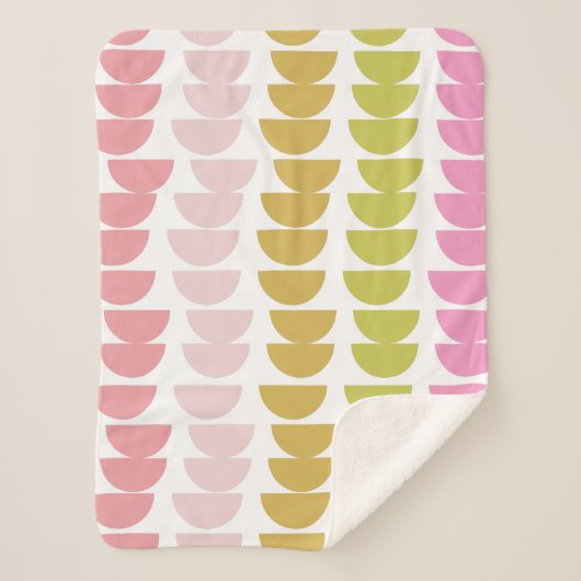 Cute roze en Limoen Geometric Shaptern Sherpa Deken (Voorkant)