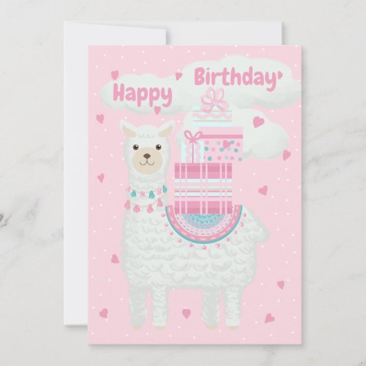 Cute roze en mint lama (Voorkant)