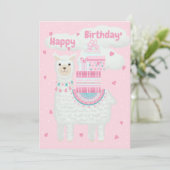 Cute roze en mint lama (Staand voorkant)