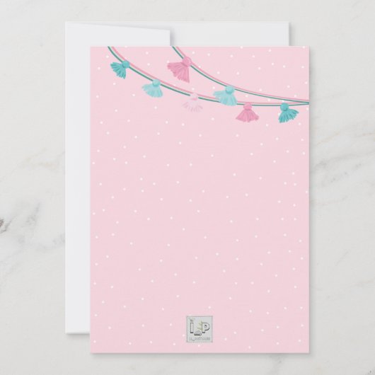 Cute roze en mint lama (Achterkant)