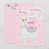 Cute roze en mint lama (Voorkant / Achterkant)