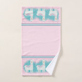 Cute roze en mint lamapatroon bad handdoek (Handdoek)