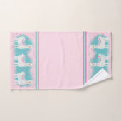 Cute roze en mint lamapatroon bad handdoek (Handdoek)