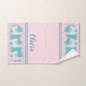 Cute roze en mint lamapatroon bad handdoek (Handdoek)