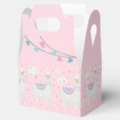 Cute roze en mint lamapatroon bedankdoosjes (Geopend)