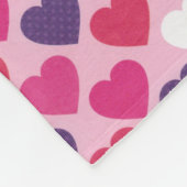 Cute roze en Paarse harten Romantisch patroon Fleece Deken (Hoek)