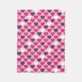 Cute roze en Paarse harten Romantisch patroon Fleece Deken (Voorkant)