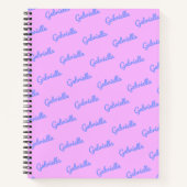 Cute Roze en Paarse Persoonlijke Manuscript Naam Notitieboek (Voorkant)