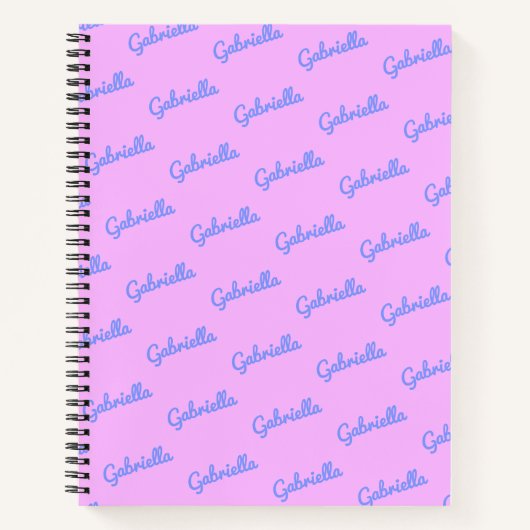 Cute Roze en Paarse Persoonlijke Manuscript Naam Notitieboek (Voorkant)