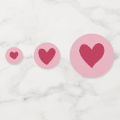 Cute roze en Red Heart Doodles Confetti (Achterkanten)